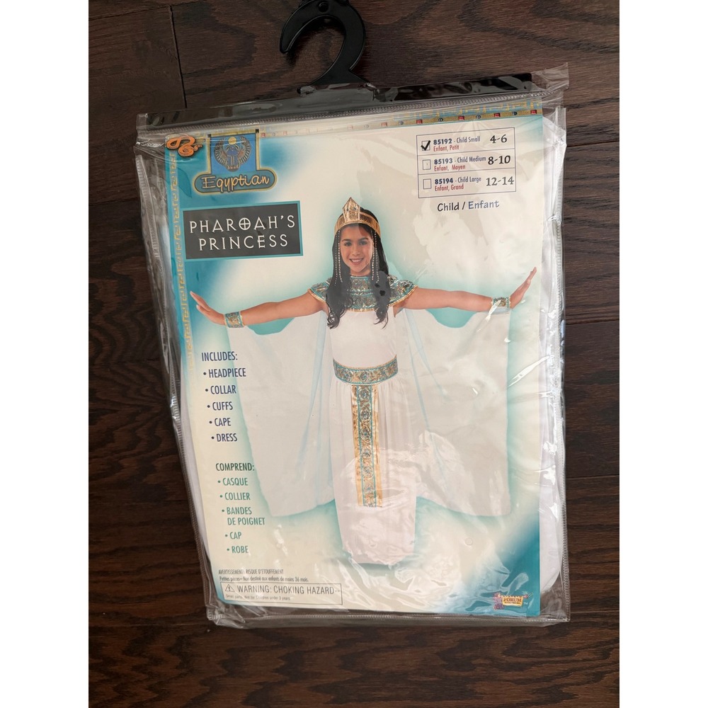 Forum Novelties Egyptian Pharaohs Princess Kids Costume Small 4-6 85192 White